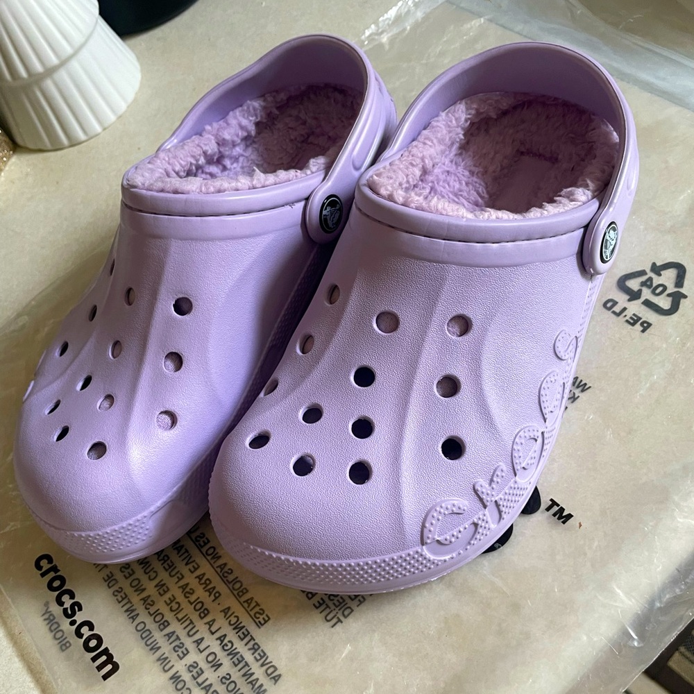 Purple Baya Lined Crocs